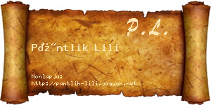 Pántlik Lili névjegykártya